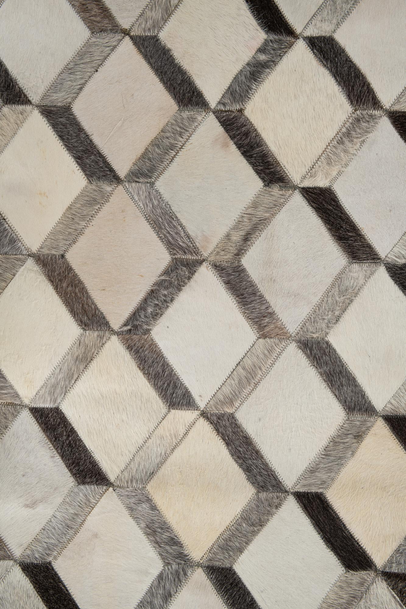 8' x 9' 10 Cowhide Leather Rug