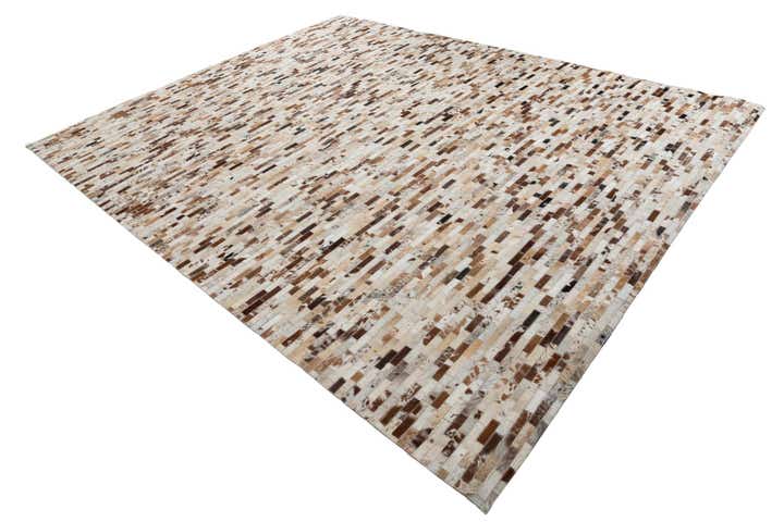 8' 1 x 10' Cowhide Leather Rug