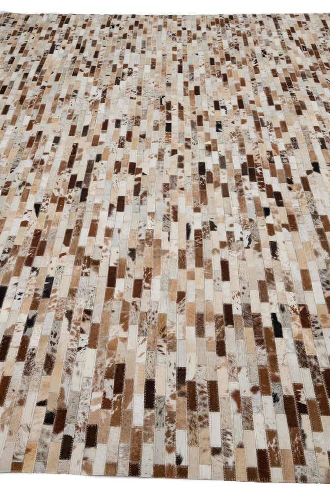 8' 1 x 10' Cowhide Leather Rug