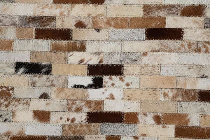 8' 1 x 10' Cowhide Leather Rug
