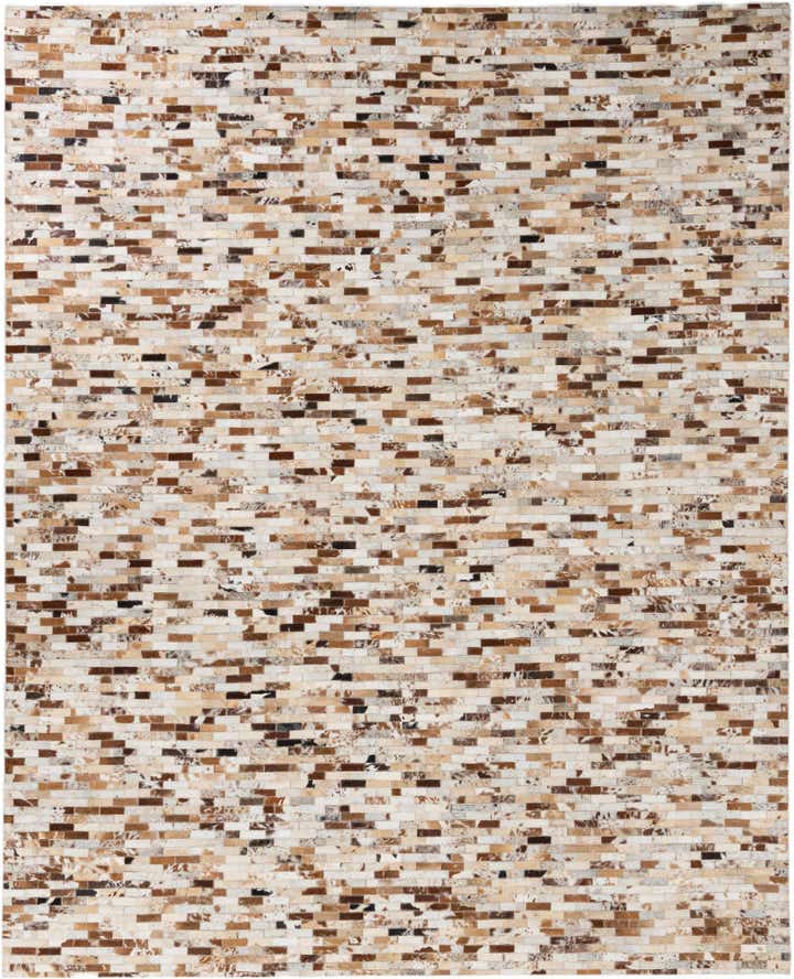 8' 1 x 10' Cowhide Leather Rug