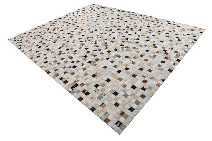 8' 3 x 10' Cowhide Leather Rug