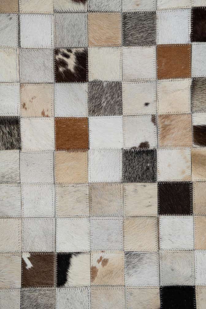 8' 3 x 10' Cowhide Leather Rug