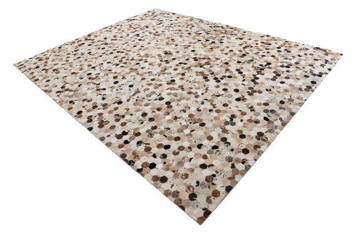 8' 1 x 10' Cowhide Leather Rug