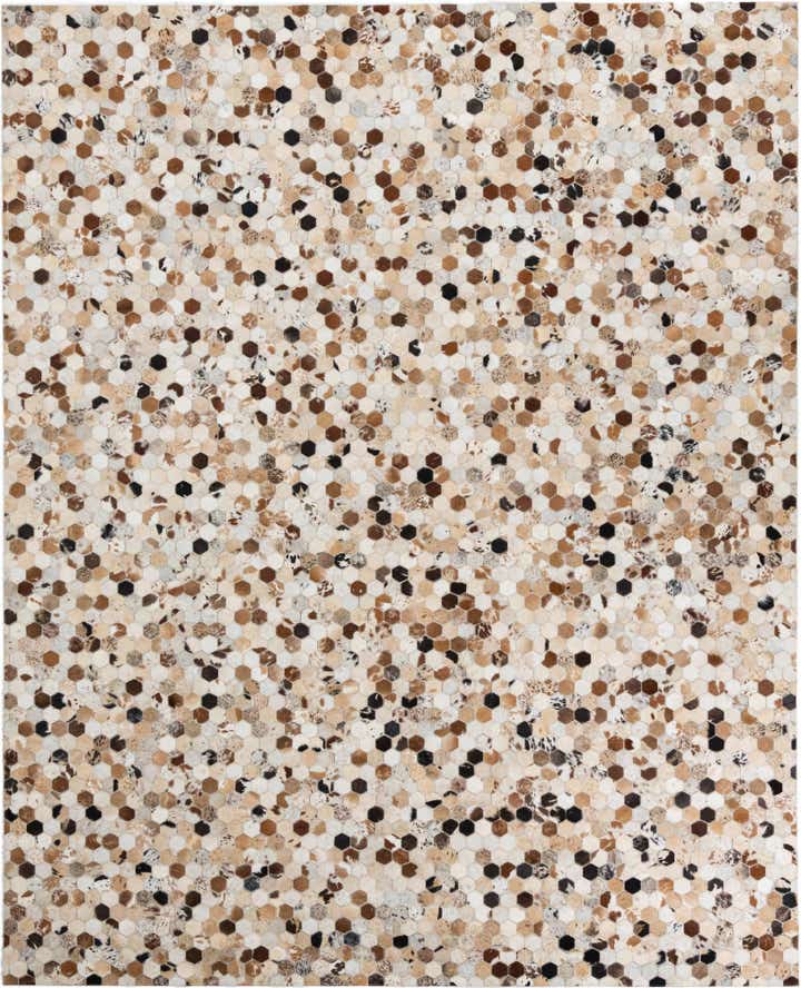 8' 1 x 10' Cowhide Leather Rug