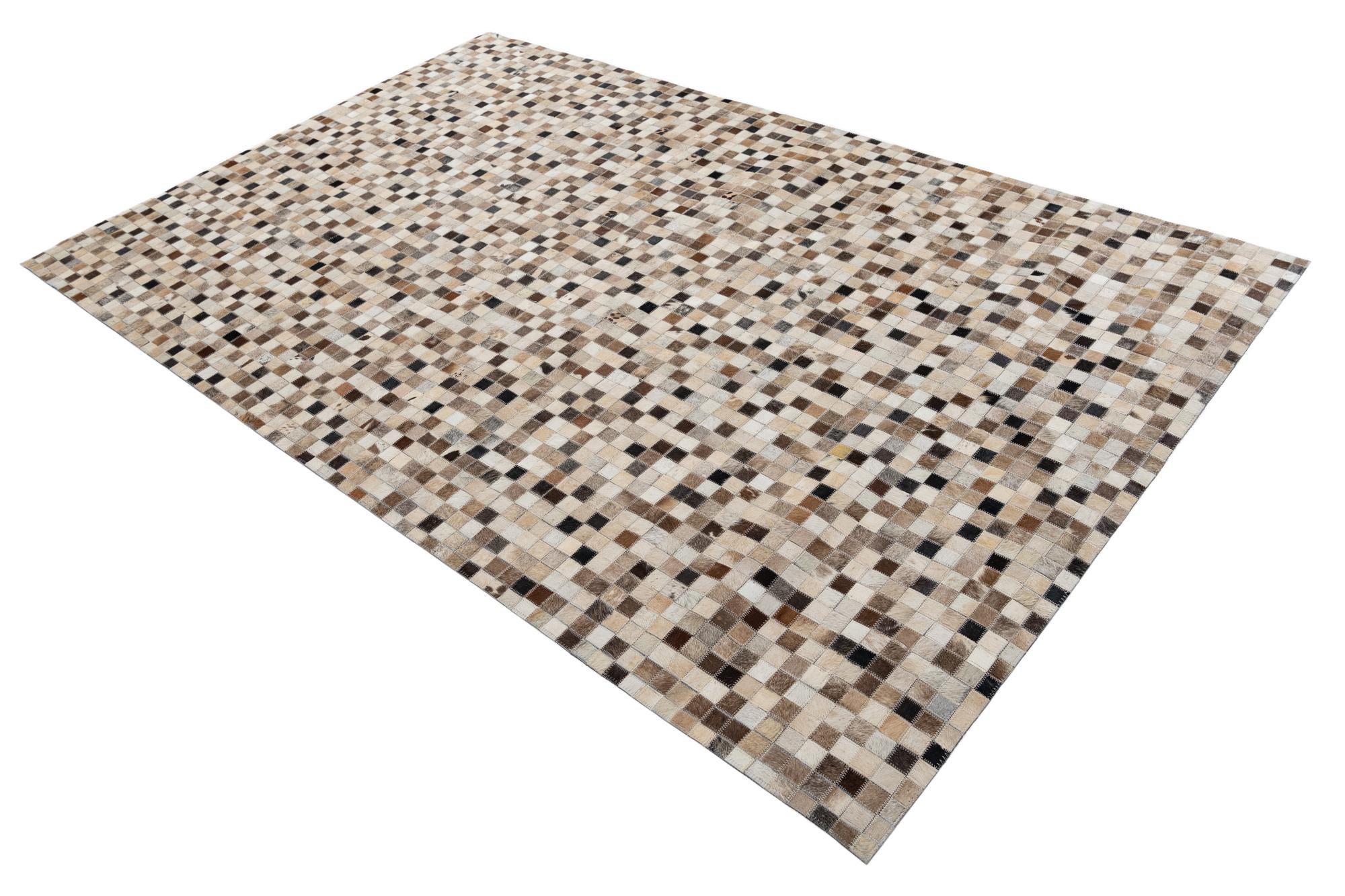 5' x 7' 10 Cowhide Leather Rug