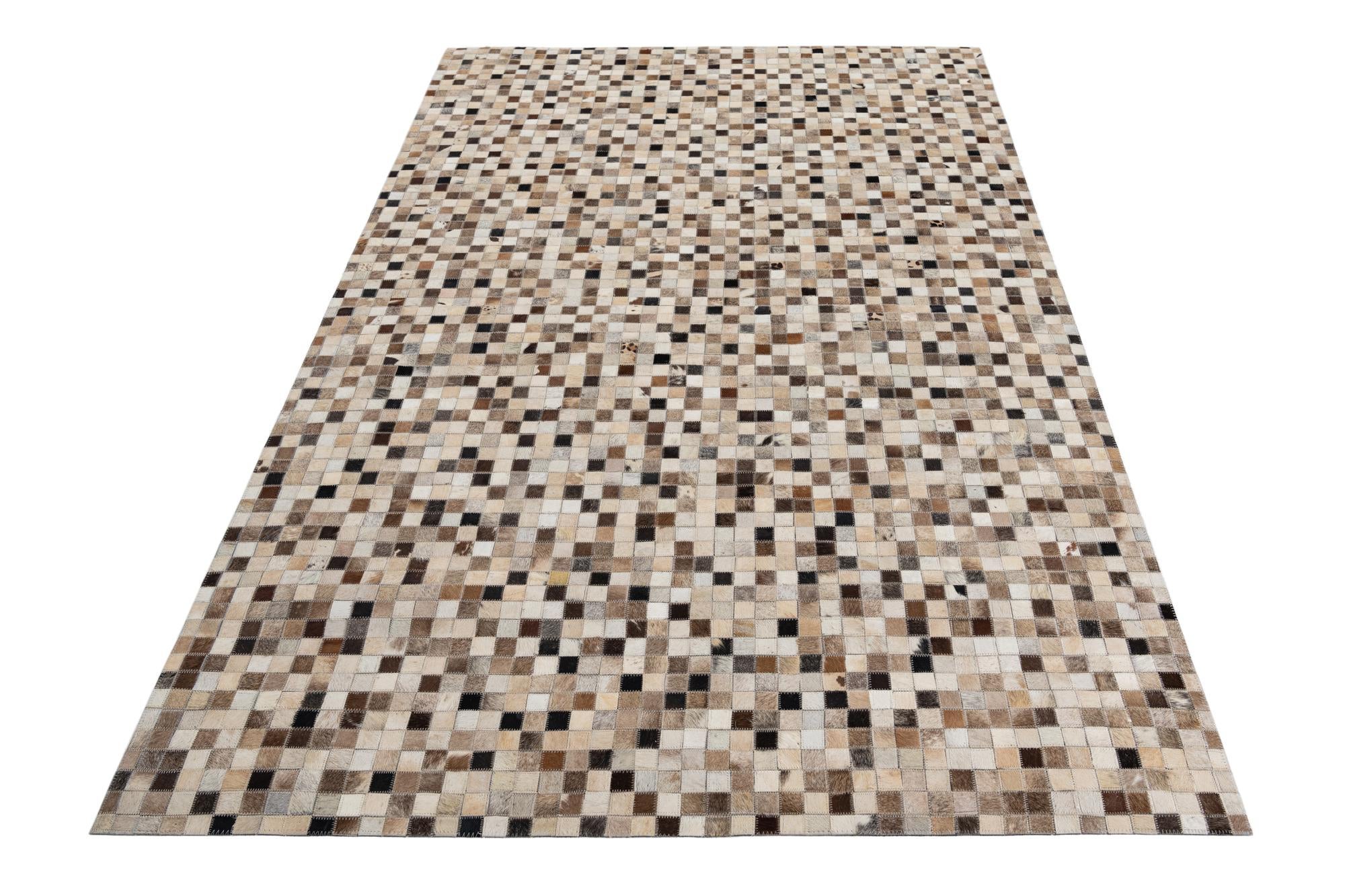 5' x 7' 10 Cowhide Leather Rug