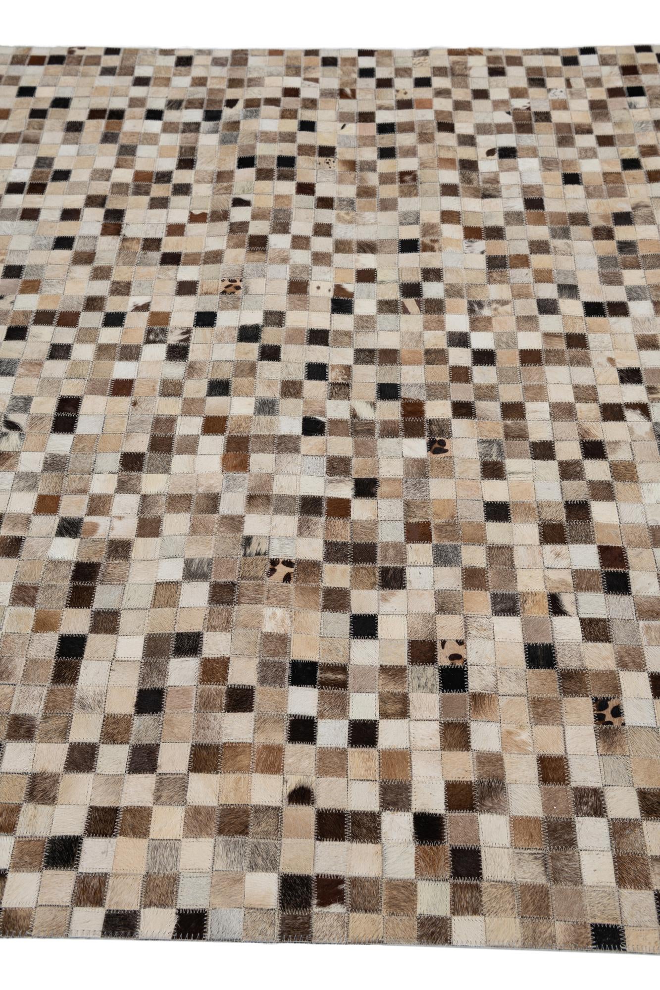 5' x 7' 10 Cowhide Leather Rug