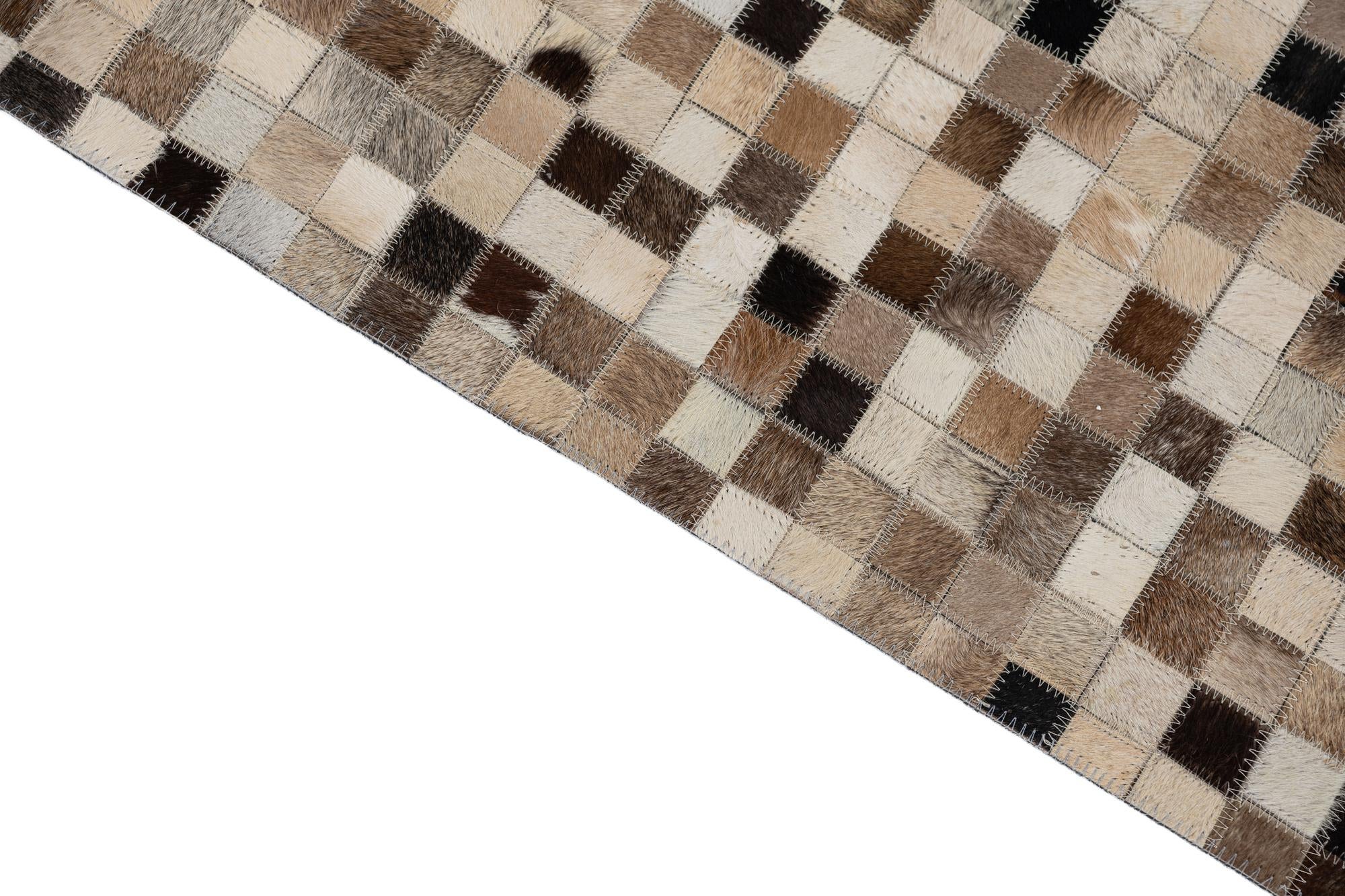 5' x 7' 10 Cowhide Leather Rug