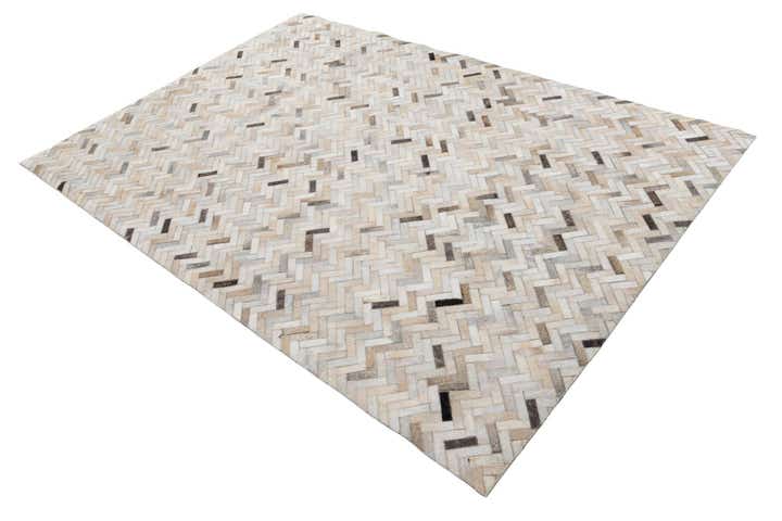 5' 3 x 7' 5 Cowhide Leather Rug