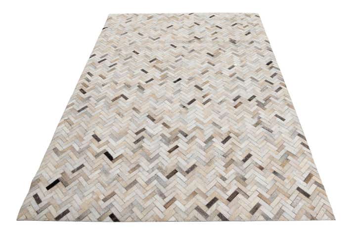 5' 3 x 7' 5 Cowhide Leather Rug