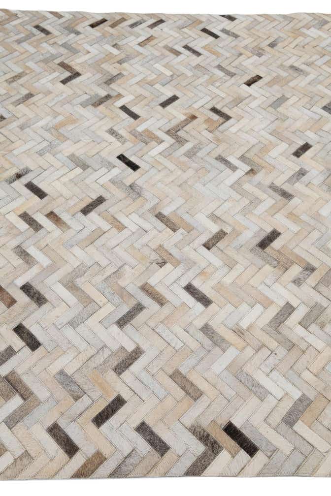 5' 3 x 7' 5 Cowhide Leather Rug