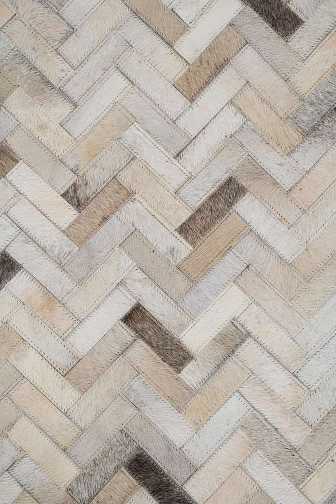 5' 3 x 7' 5 Cowhide Leather Rug