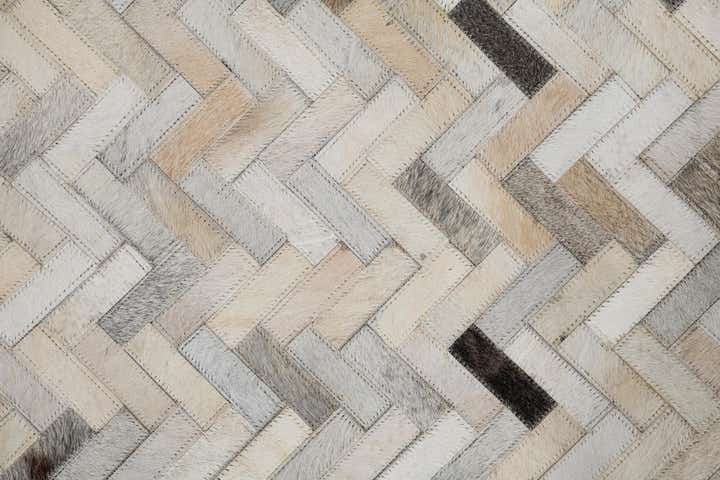 5' 3 x 7' 5 Cowhide Leather Rug