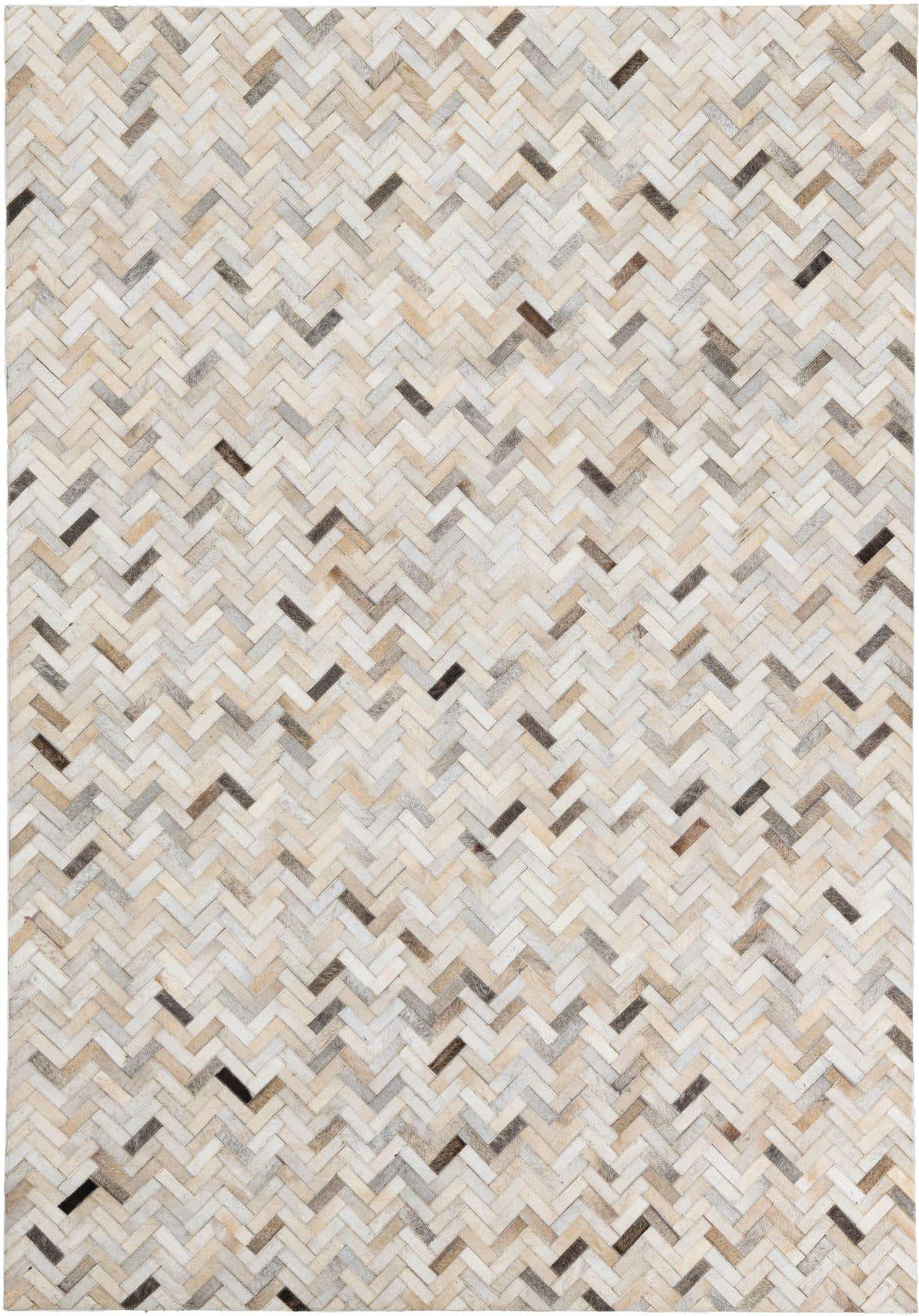 5' 3 x 7' 5 Cowhide Leather Rug