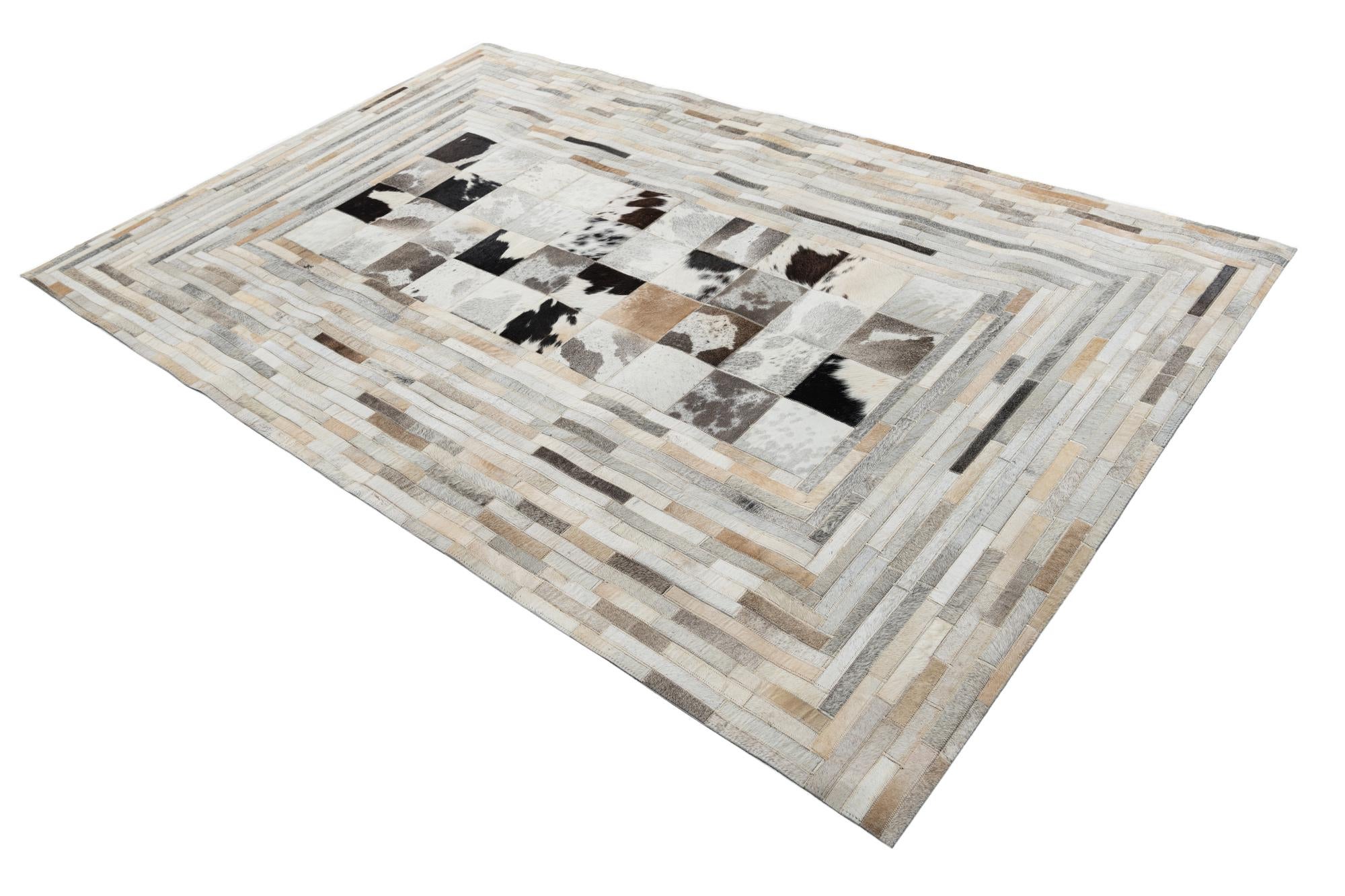 5' 1 x 8' Cowhide Leather Rug