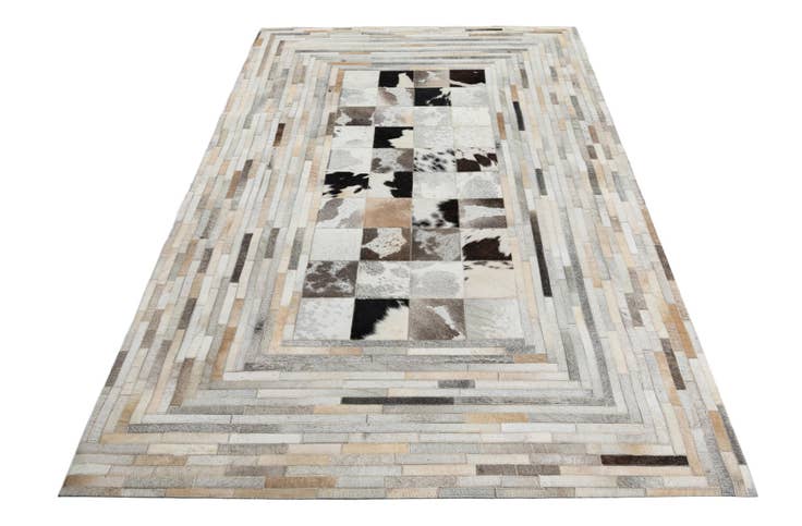 Detail image of 5' 1 x 8' Cowhide Leather Rug