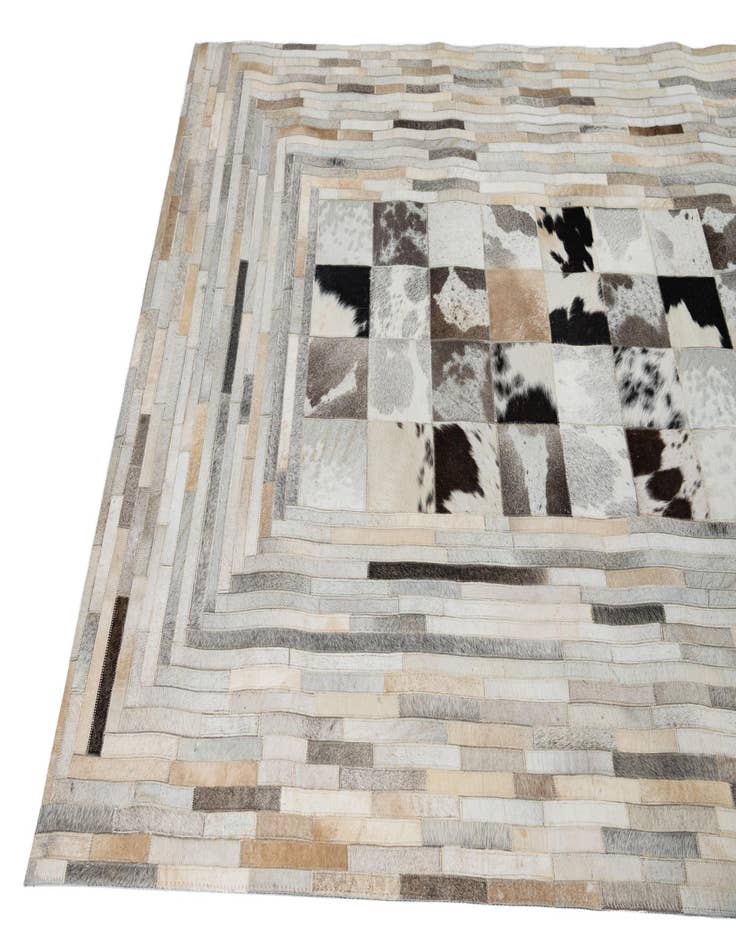 Detail image of 5' 1 x 8' Cowhide Leather Rug