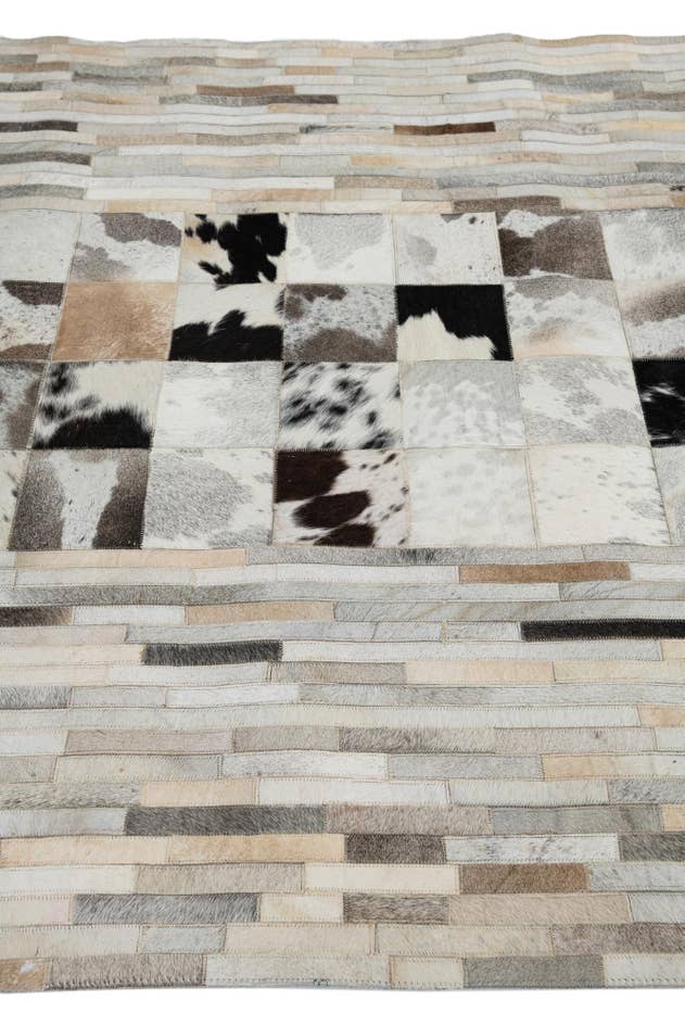 Detail image of 5' 1 x 8' Cowhide Leather Rug