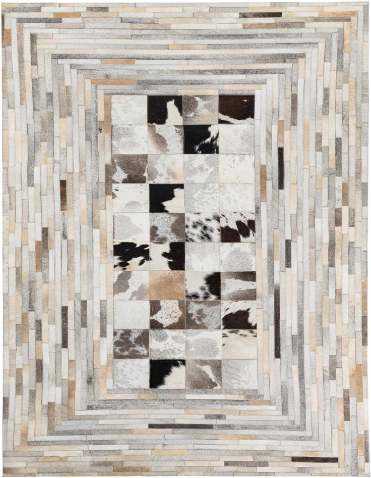 Detail image of 5' 1 x 8' Cowhide Leather Rug