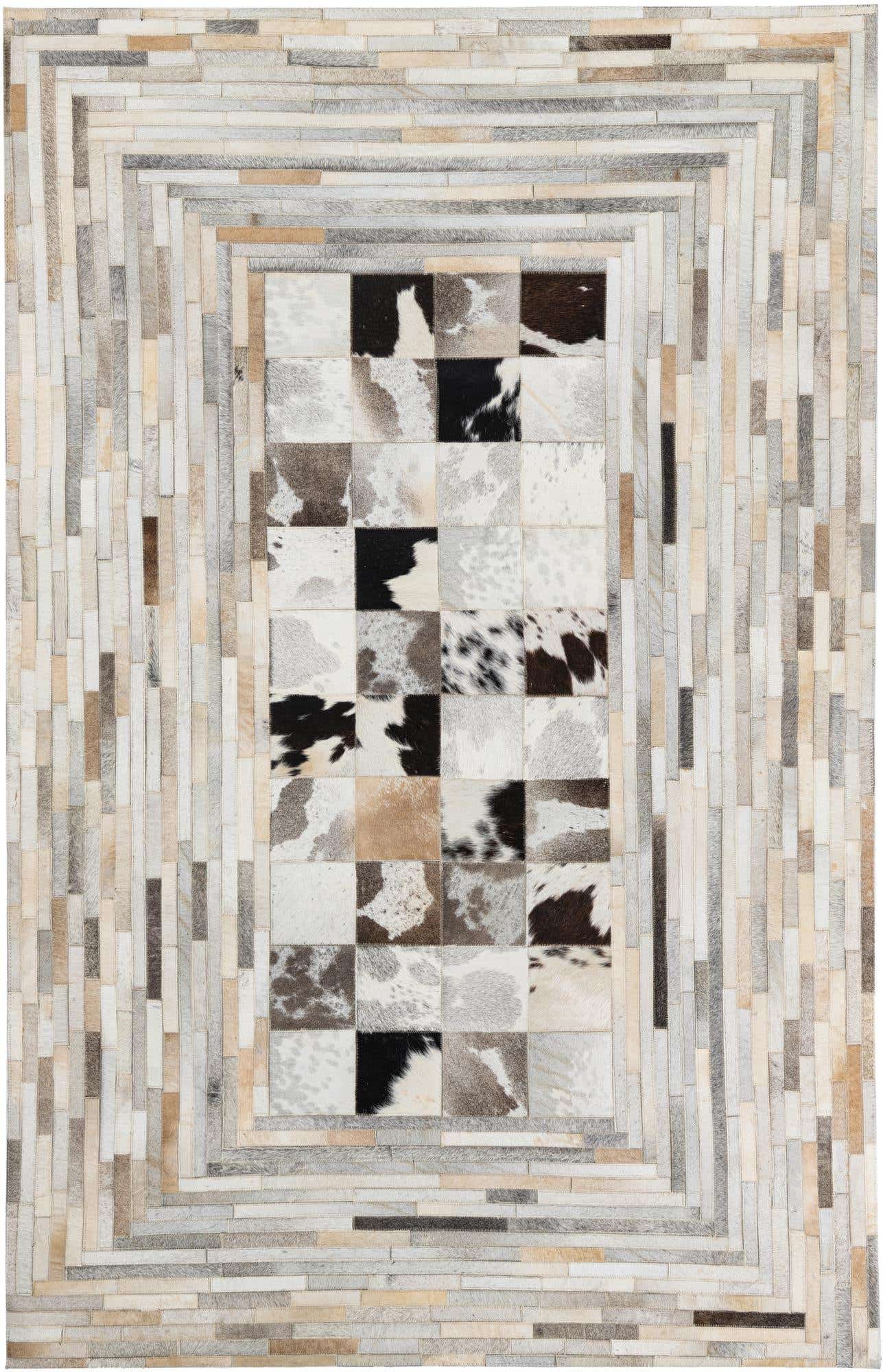 5' 1 x 8' Cowhide Leather Rug