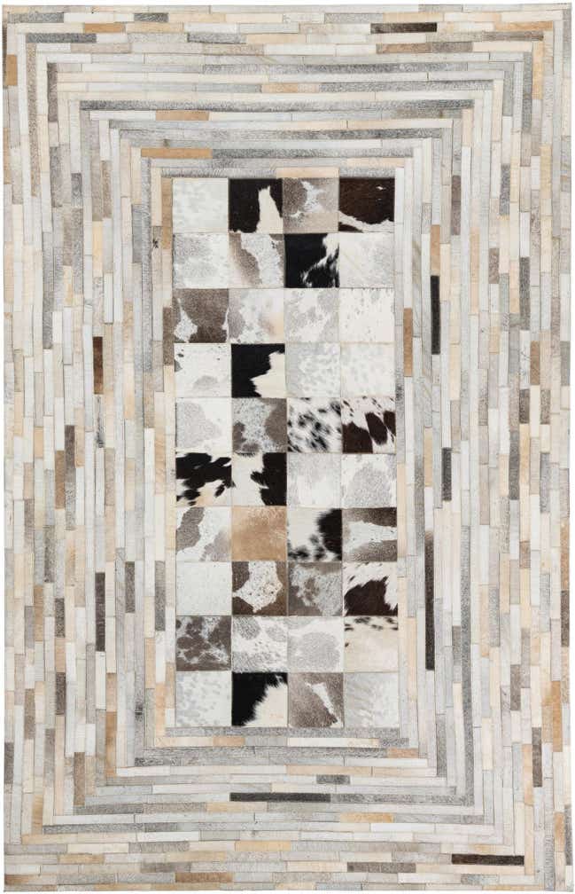 5' 1 x 8' Cowhide Leather Rug