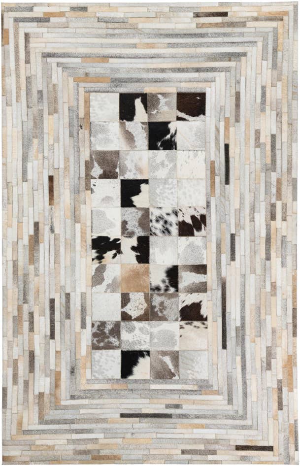 Detail image of 5' 1 x 8' Cowhide Leather Rug
