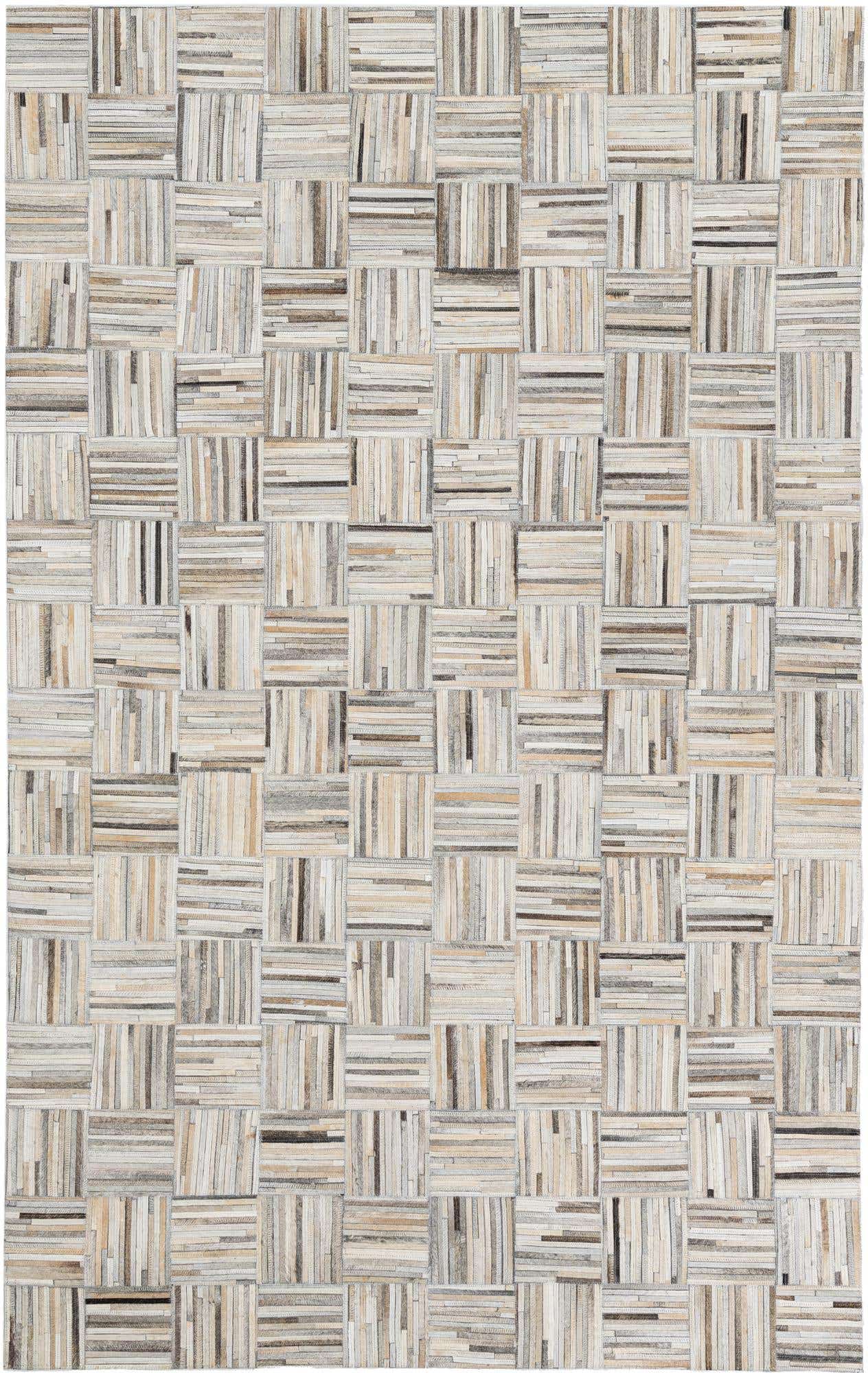 5' x 7' 9 Cowhide Leather Rug