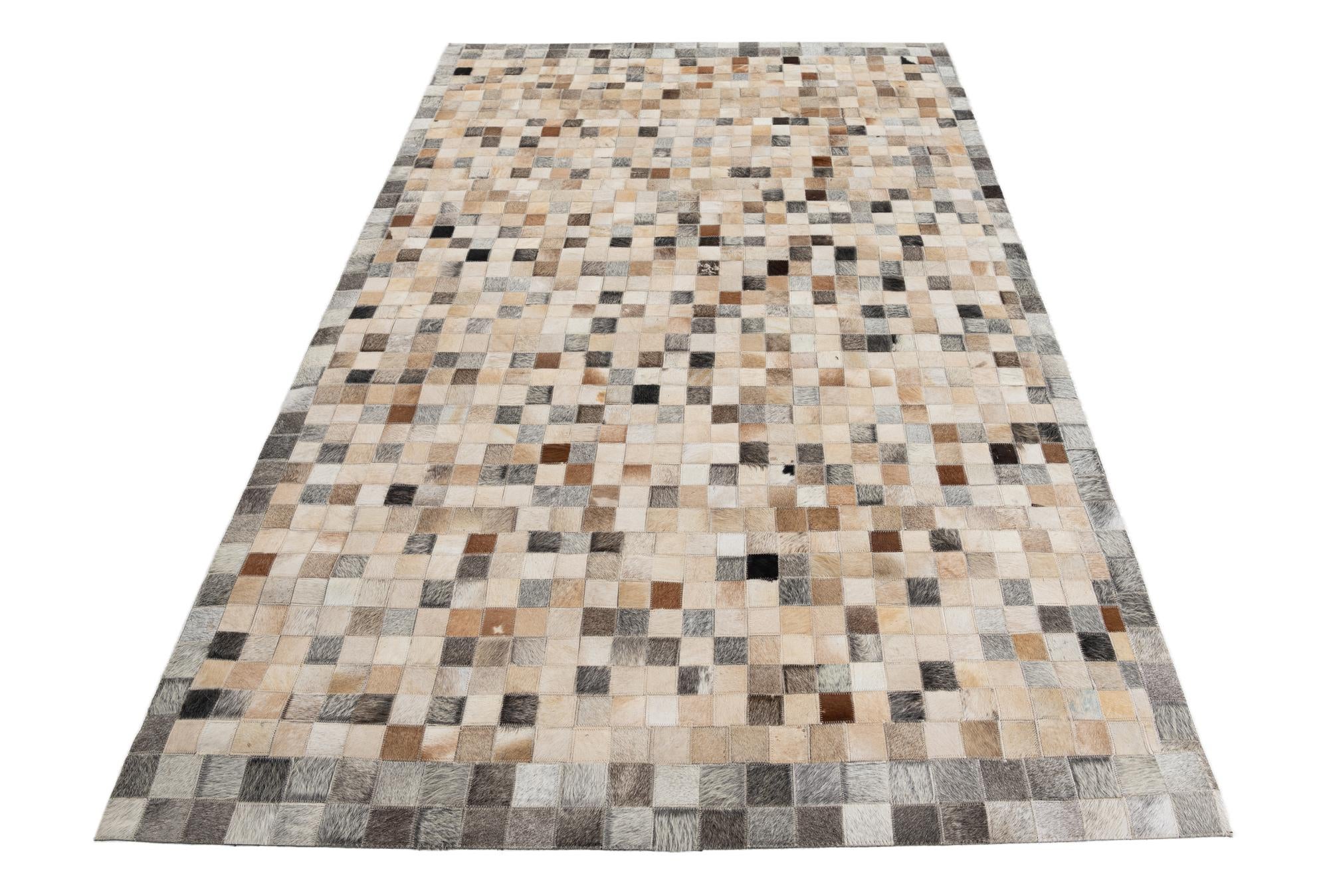 5' x 8' Cowhide Leather Rug