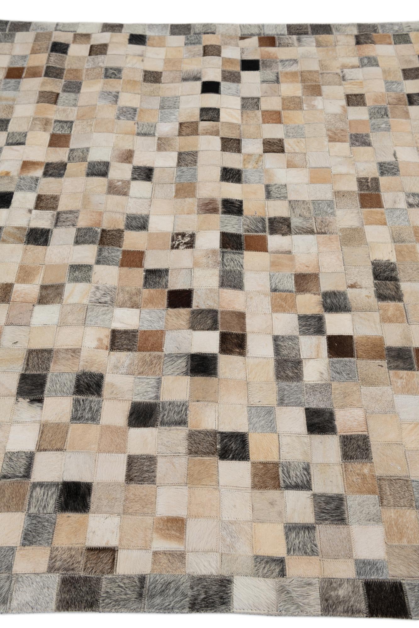 5' x 8' Cowhide Leather Rug