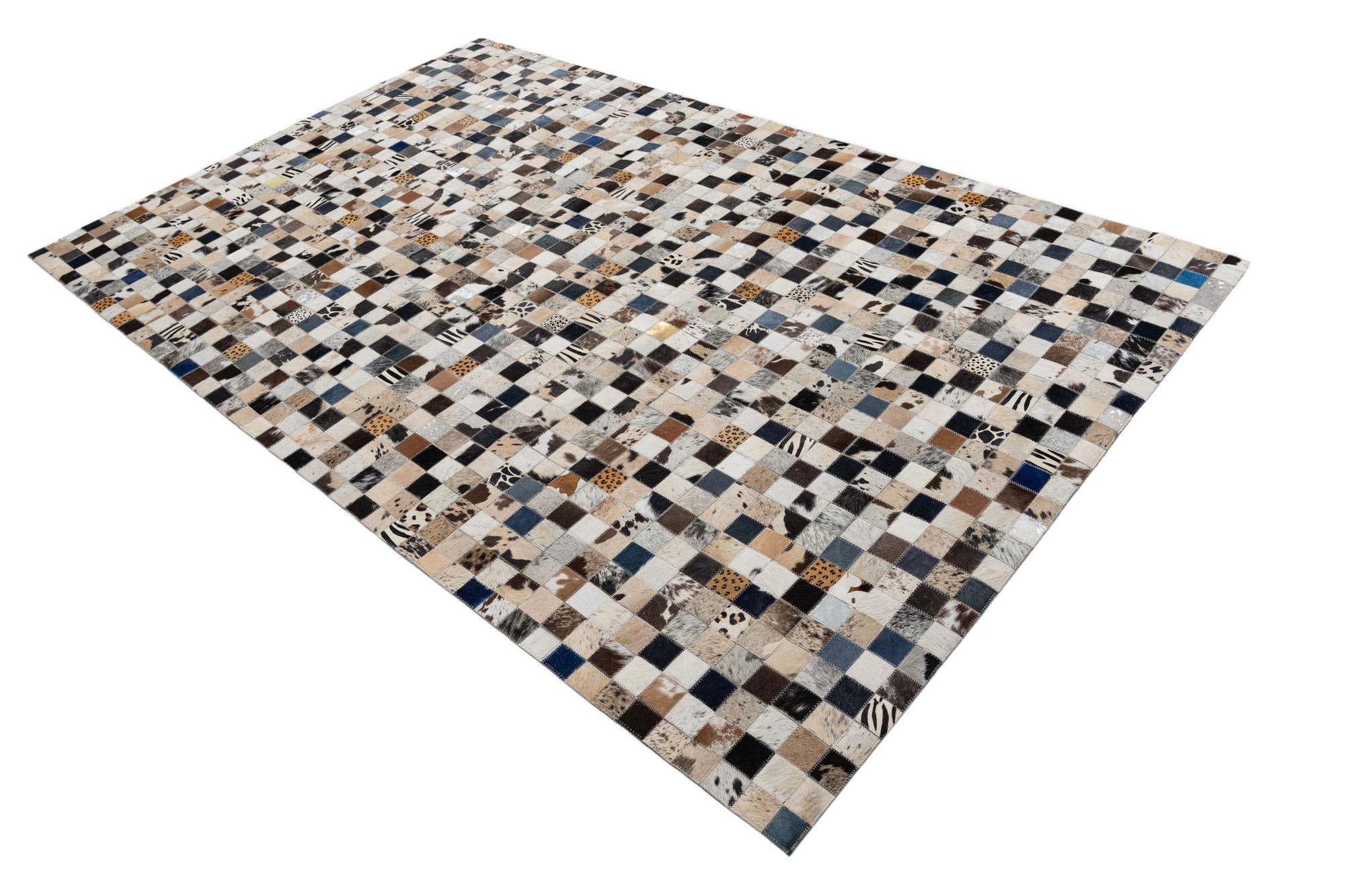 5' x 8' Cowhide Leather Rug