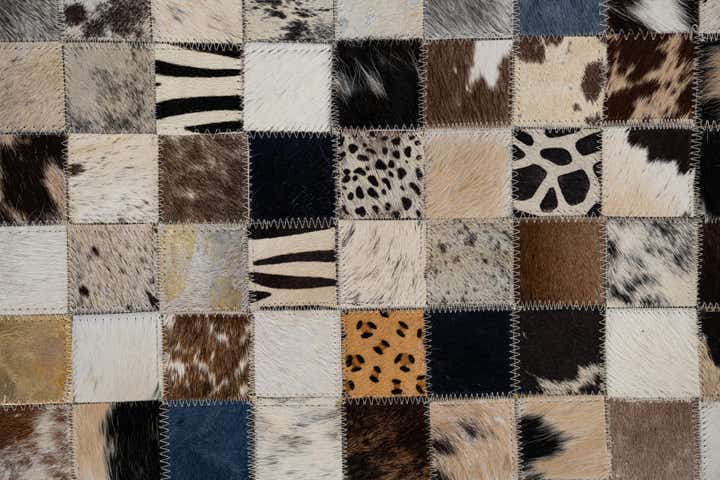 5' x 8' Cowhide Leather Rug