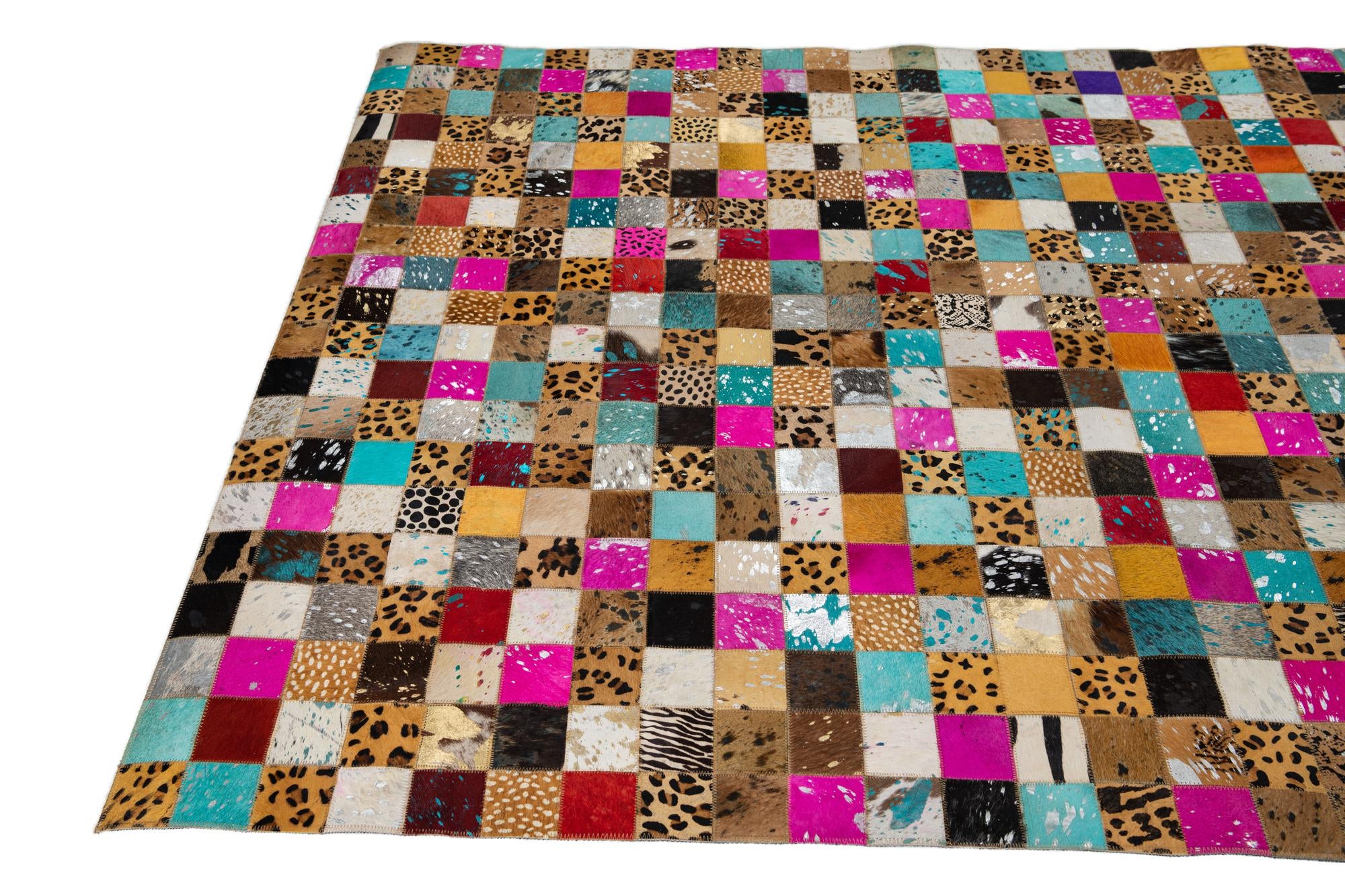 5' x 8' Cowhide Leather Rug