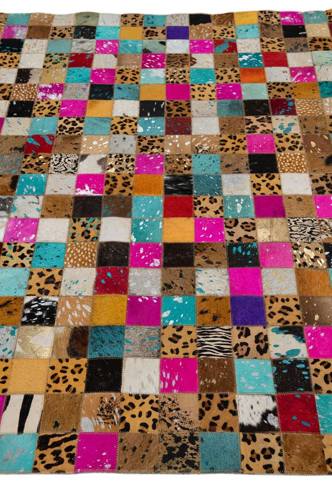 5' x 8' Cowhide Leather Rug