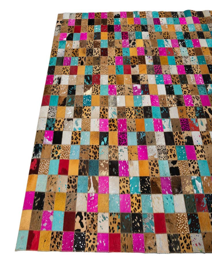 Detail image of 5' 1 x 8' 1 Cowhide Leather Rug