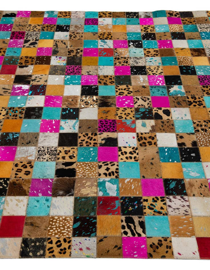 Detail image of 5' 1 x 8' 1 Cowhide Leather Rug