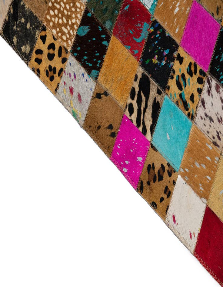 Detail image of 5' 1 x 8' 1 Cowhide Leather Rug