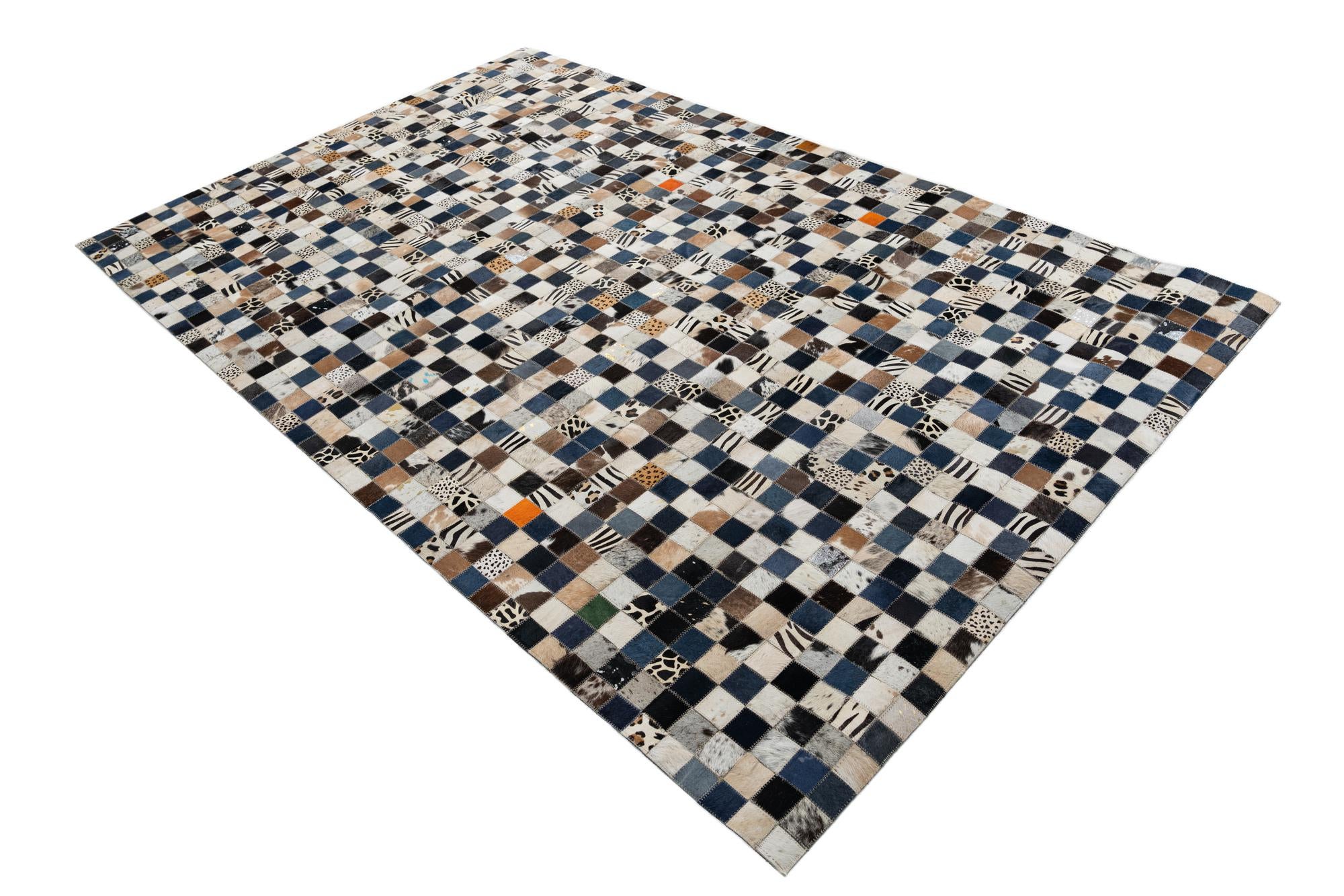 5' x 8' Cowhide Leather Rug