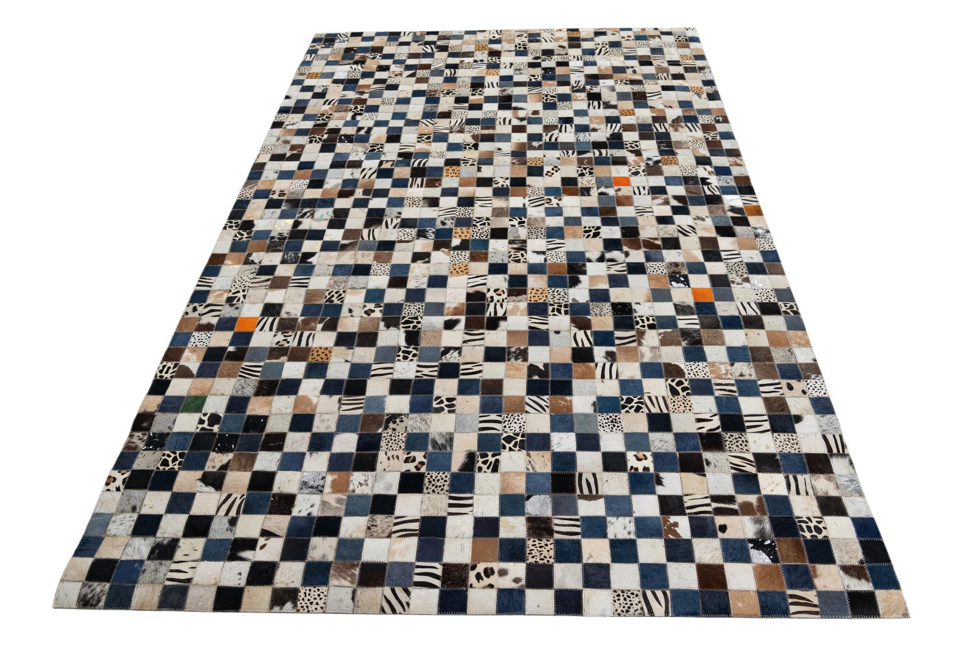 5' x 8' Cowhide Leather Rug