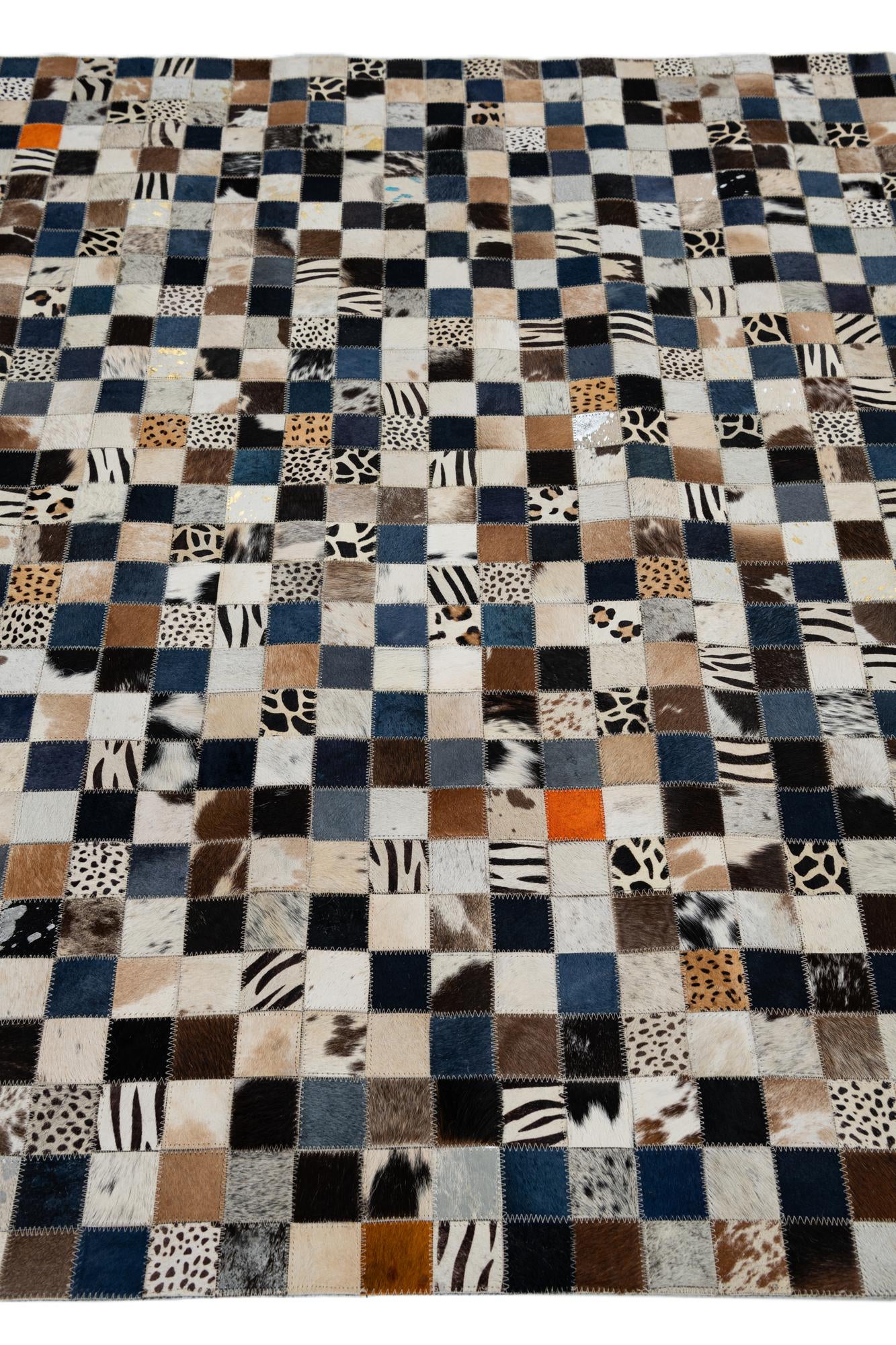 5' x 8' Cowhide Leather Rug