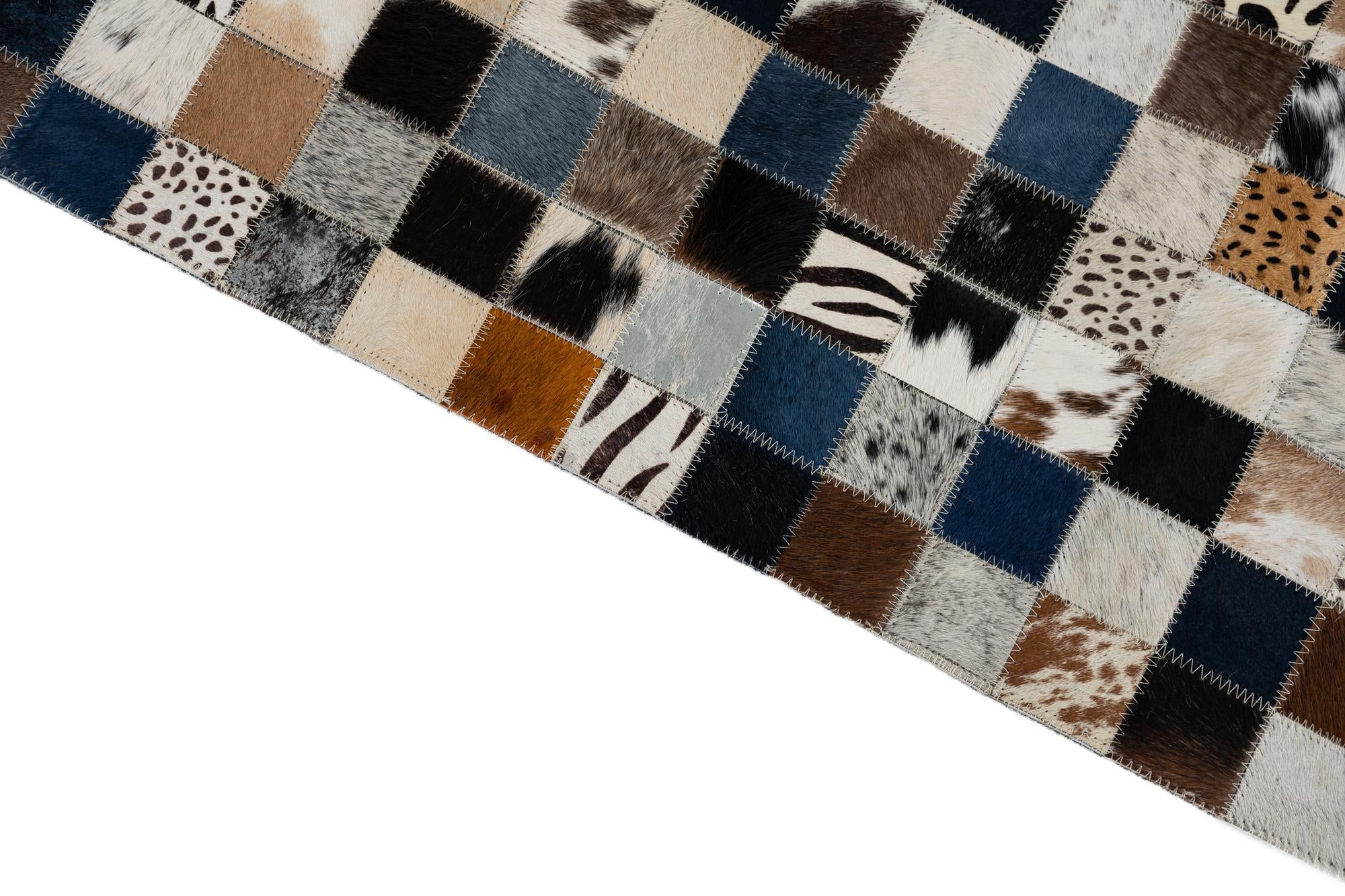 5' x 8' Cowhide Leather Rug