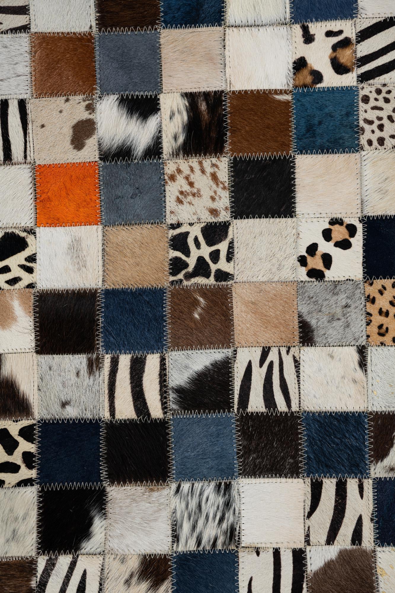 5' x 8' Cowhide Leather Rug