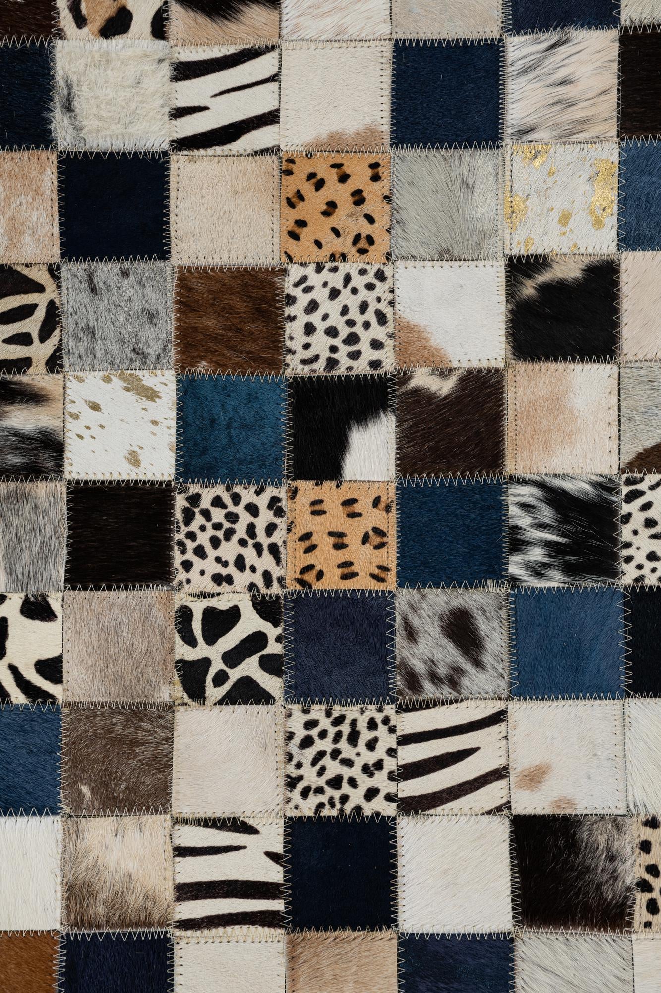 5' x 8' Cowhide Leather Rug