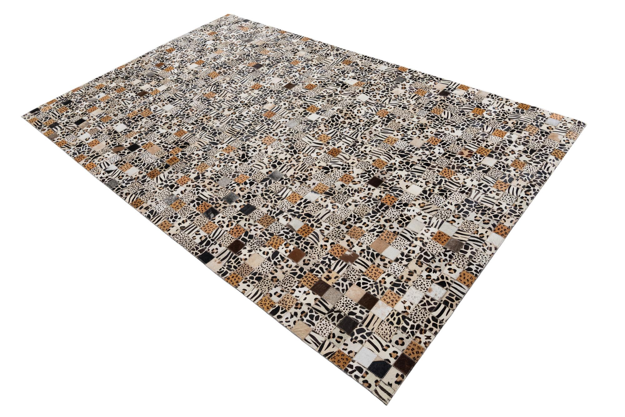 5' x 7' 10 Cowhide Leather Rug