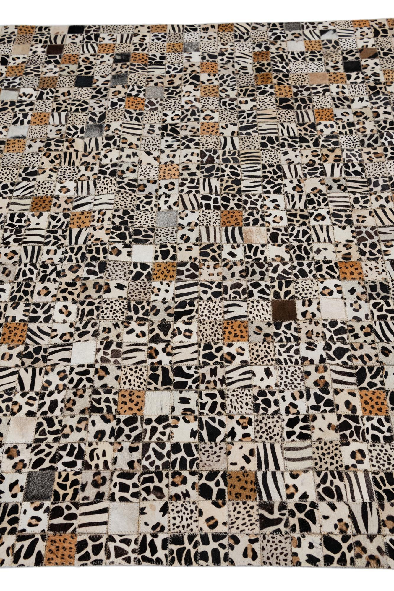 5' x 7' 10 Cowhide Leather Rug