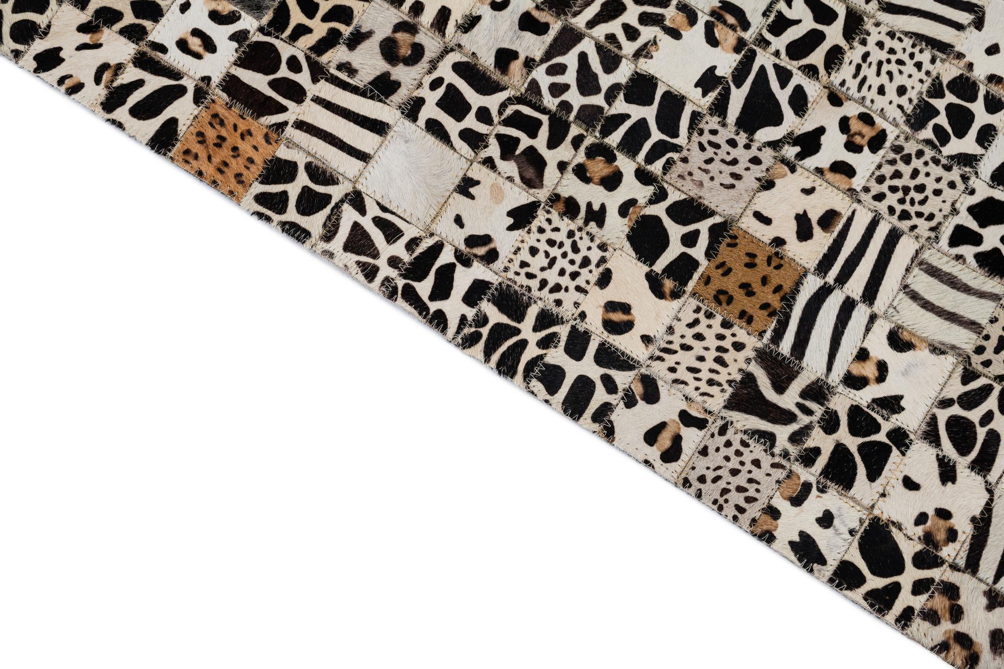 5' x 7' 10 Cowhide Leather Rug