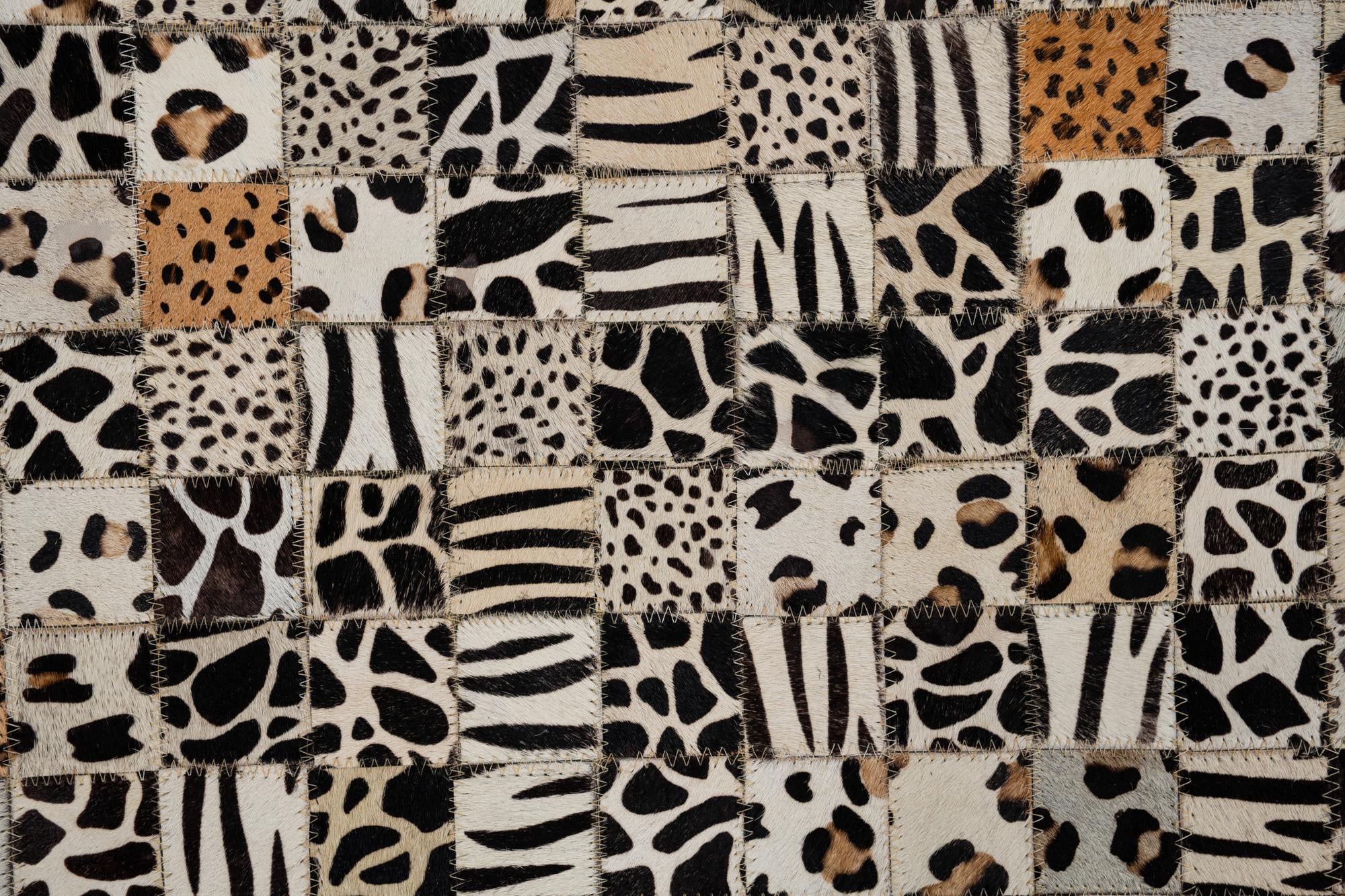 5' x 7' 10 Cowhide Leather Rug