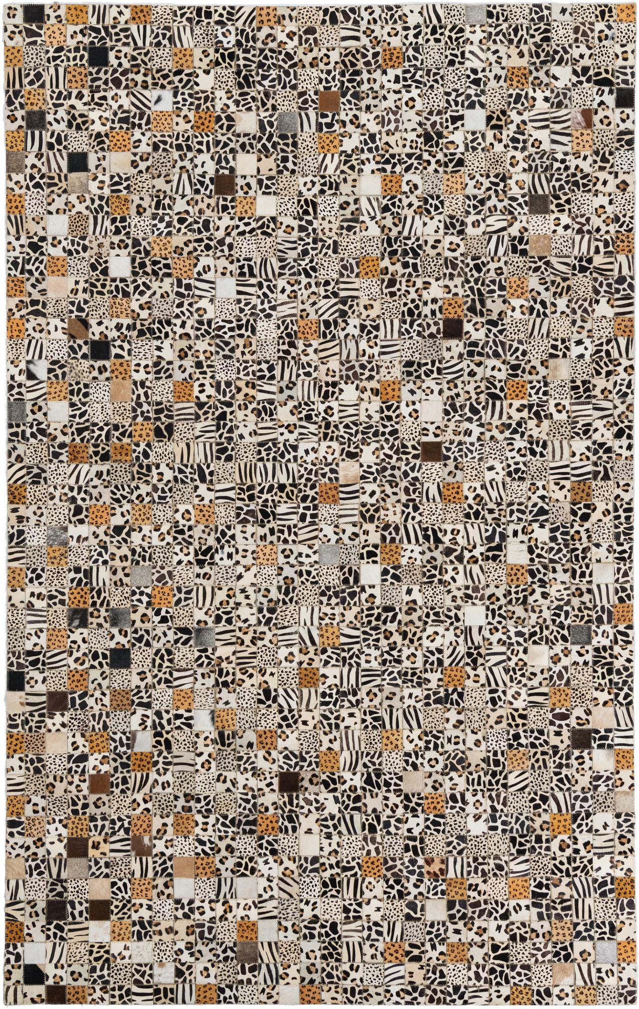 5' x 7' 10 Cowhide Leather Rug