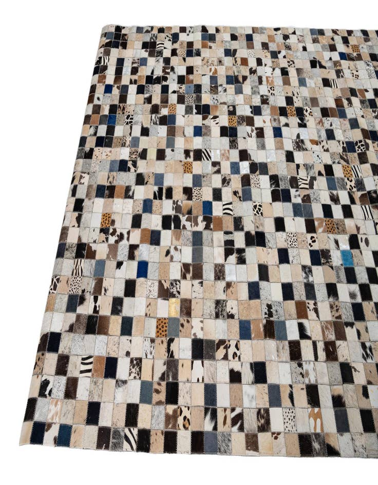 Detail image of 5' 1 x 8' Cowhide Leather Rug