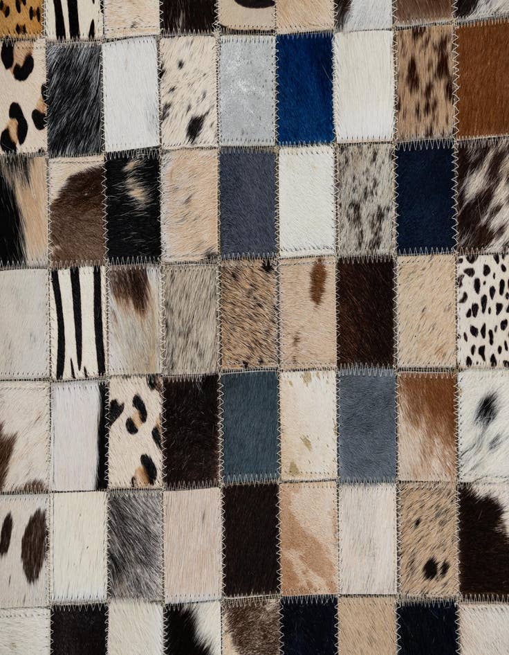 Detail image of 5' 1 x 8' Cowhide Leather Rug